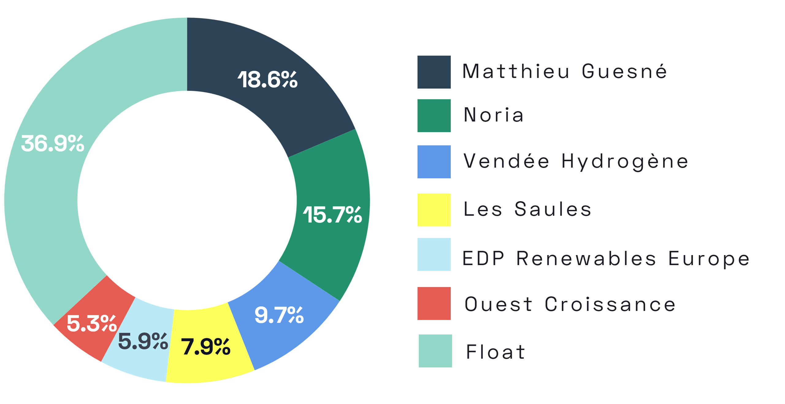 Breakdown of capital at of 31 December 2024